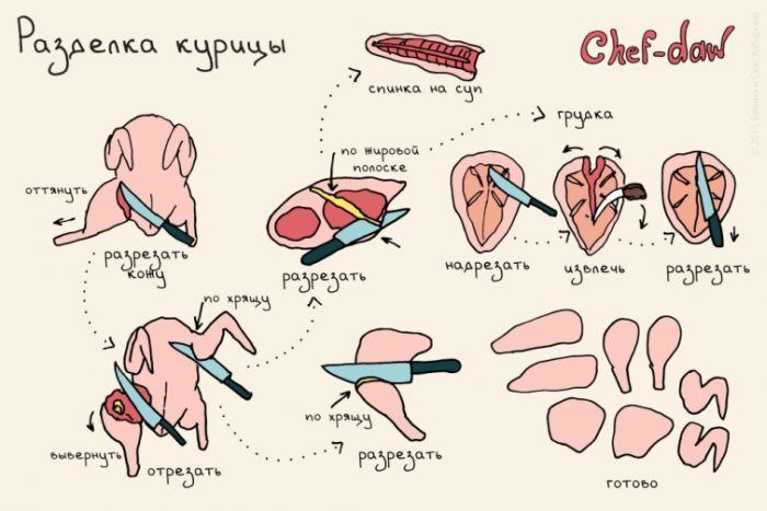 Как разделать курочку? 
Я уверен что каждый из вас знает как это делать, но для...