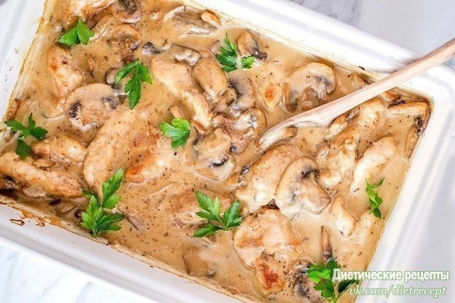 ​Куриные грудки в нежном соусе, вкуснятина!
  на 100грамм - 91.7 ккал. Б/Ж/У...