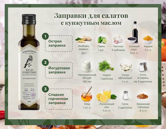 ЗАПРАВКИ ДЛЯ САЛАТОВ С КУНЖУТНЫМ МАСЛОМ